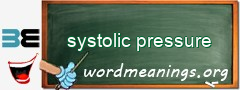 WordMeaning blackboard for systolic pressure